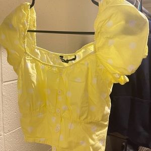 Zara yellow puff sleeve top